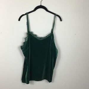 Brand new with tags lot of 3 velvet camis sleeveless tops black green pink XL